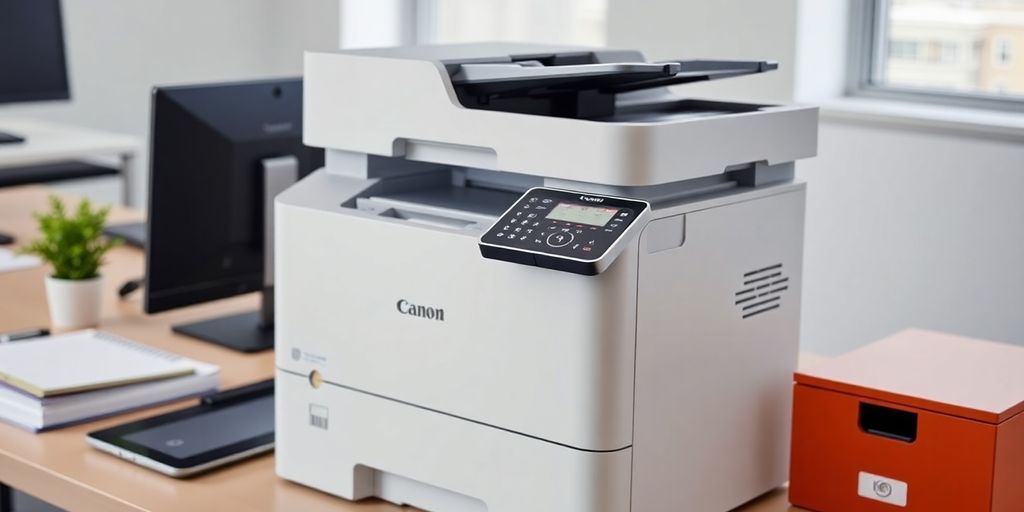 Canon Color imageCLASS MF753Cdw printer in an office.